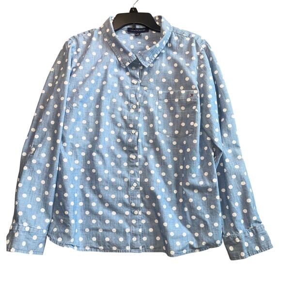 Tommy Hilfiger Women's Cotton Printed Roll-Tab Utility Shirt - Size XXL - Picture 2 of 9